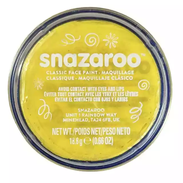 Snazaroo Classic Face Paint & Body Make Up Bright Yellow Gentle Skin-Safe