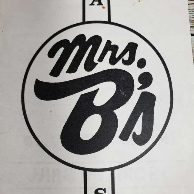 Mrs B’s Pizza Snack Bar Sault Ste Marie Ontario Paper Menu Defunct Restaurant