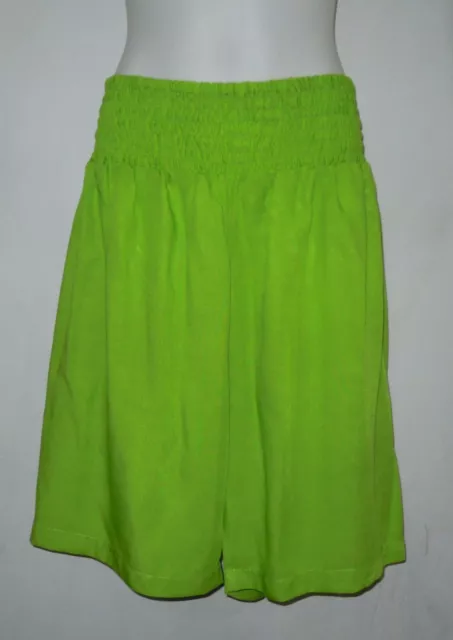 1B345 LIME  SHORTS LADIES SHIRRED WAIST BEACH  / PANTS plus size 18  20,22 NEW