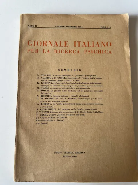Giornale italiano per la ricerca psichica 1964 - Ultimo Numero - RARO