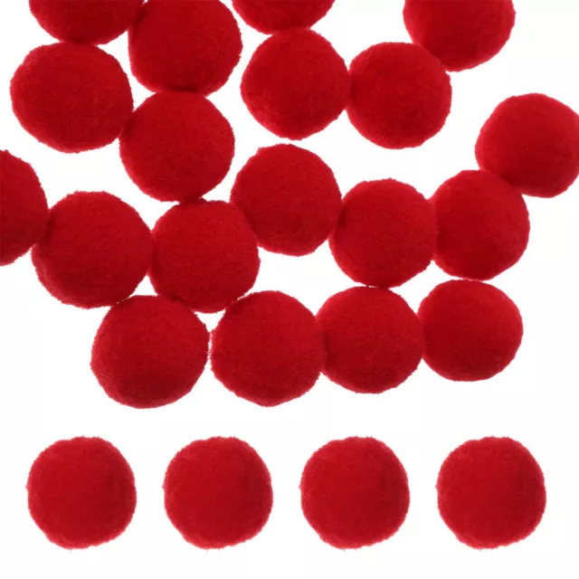 150 PCS Plush Ball Polyester Parent-child Clothes Accessories Red Pompom