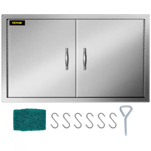 VEVOR 36" x 21" Stainless Steel Kitchen Double Access BBQ Door For Grill Stock