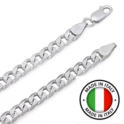 GENUINE Italy 925 SOLID Sterling Silver CURB CUBAN Chain or Bracelet