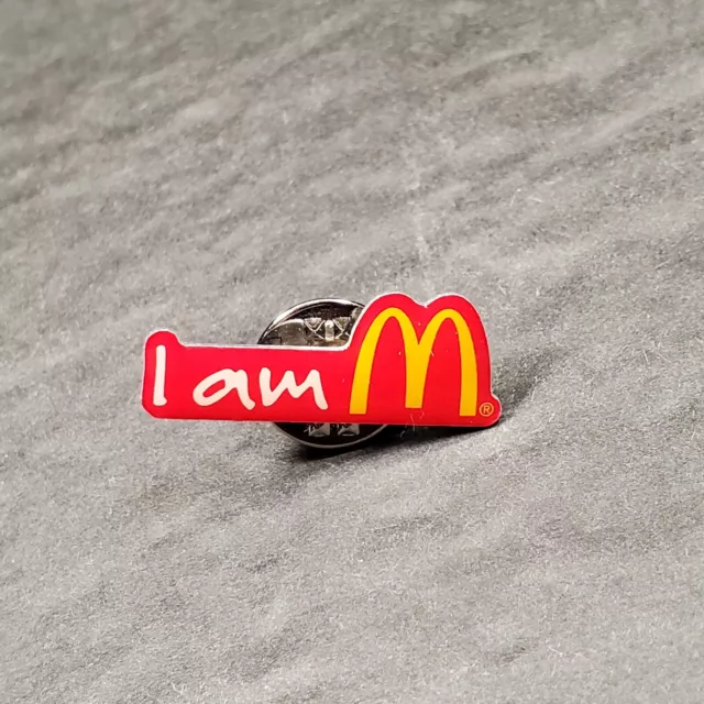 2015 McDonald's " I am M" Crew Employee Lapel Hat Pin Fast Food Advertising 1"
