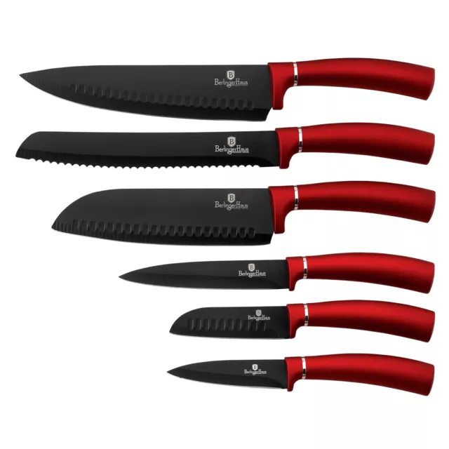 6er-Set Profi-Küchenmesser, Klinge aus Edelstahl, Kochmesser, Santoku-Messer  Be