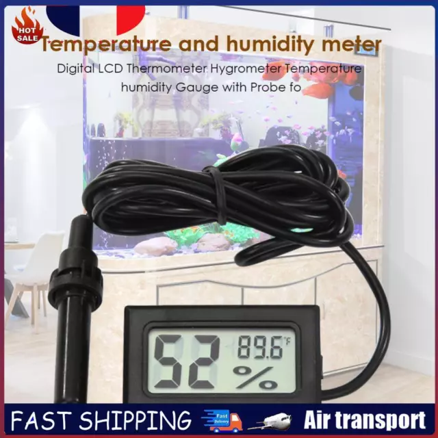 Digital LCD Thermometer Hygrometer Probe Refrigerator Temperature Humidity FR