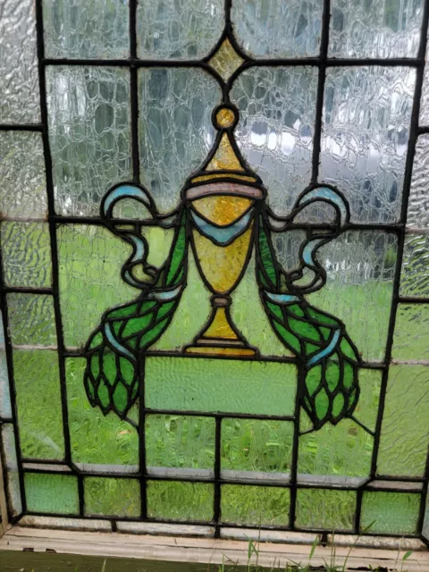 Pair Of Antique Stained Glass Windows 3