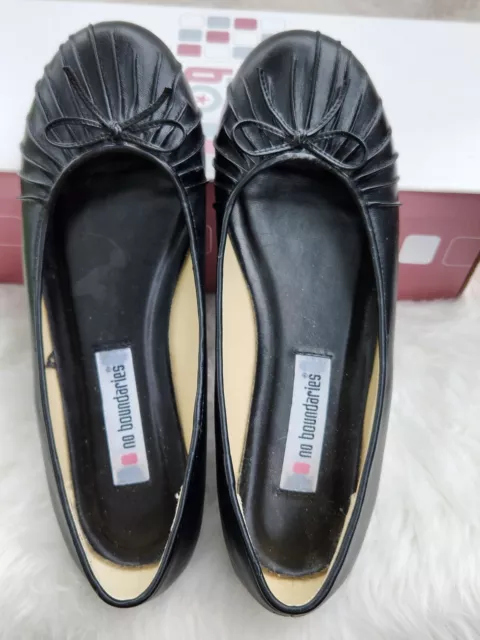 NO BOUNDARIES Black Round Toe Ballet Flats Slip On Comfort Casual Shoes  Size 7 $8.99 - PicClick