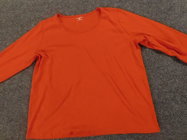 Jones New York Womens Shirt 2X Orange pullover sport Stretch lightweight