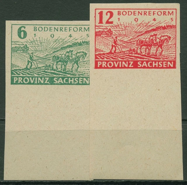 SBZ Provinz Sachsen 1945 Bodenreform 85/86 wa Unterrand postfrisch