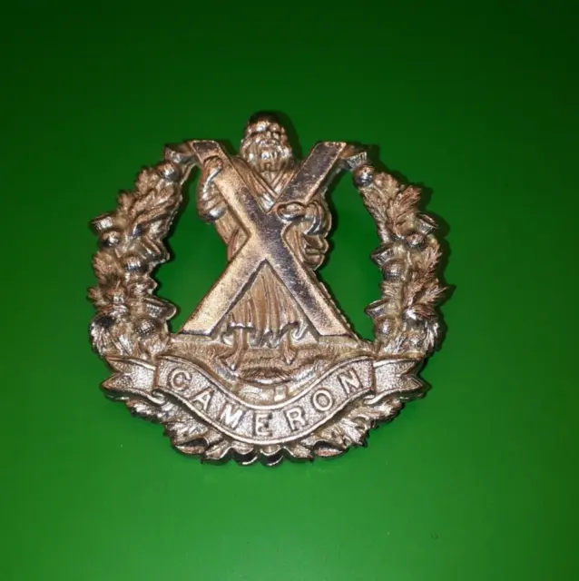 The Cameron Highlanders British Army Chrome Metal Cap Badge