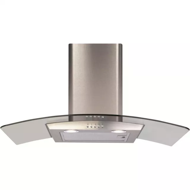 CDA ECP82SS Refurbished  80cm Curved Glass Chimney Cooker Hood Stainl A2/ECP82SS