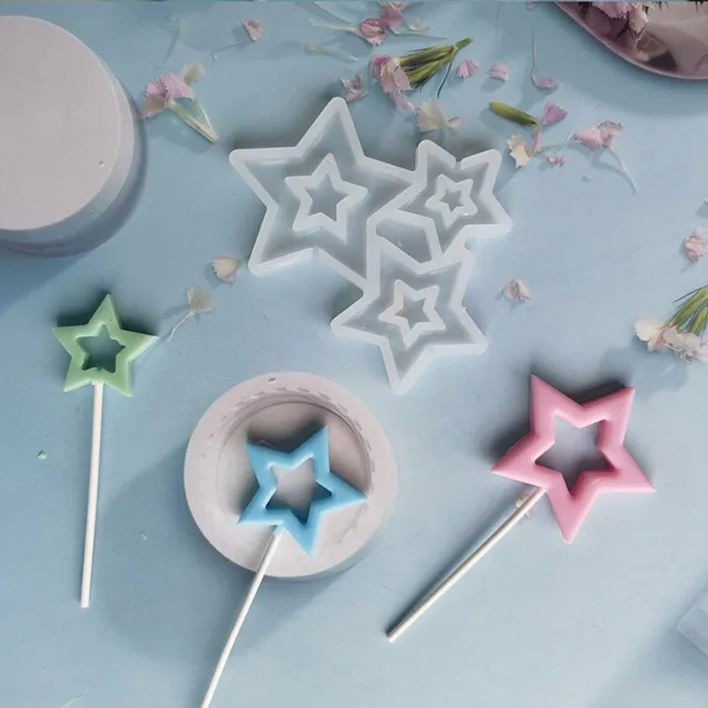 3 Cavities Star Shape Resin Epoxy Mold DIY Handmade Chocolate Silicone Mould