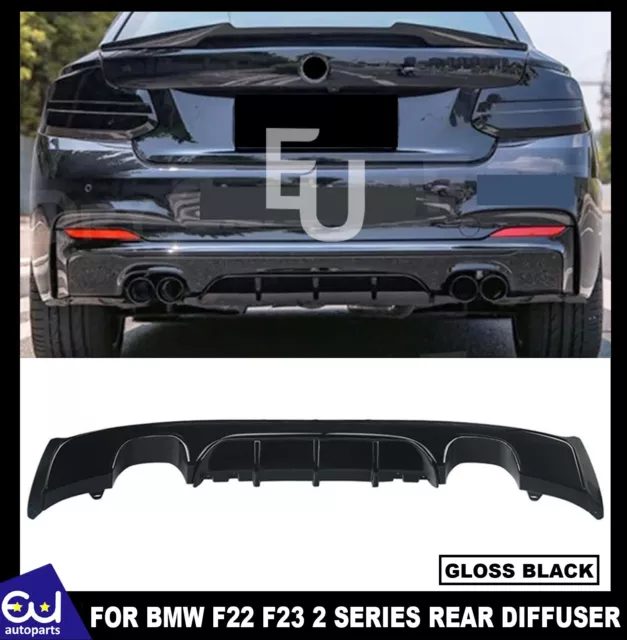 For Bmw F22 F23 2 Series M Sport Performance Rear Diffuser Gloss Black