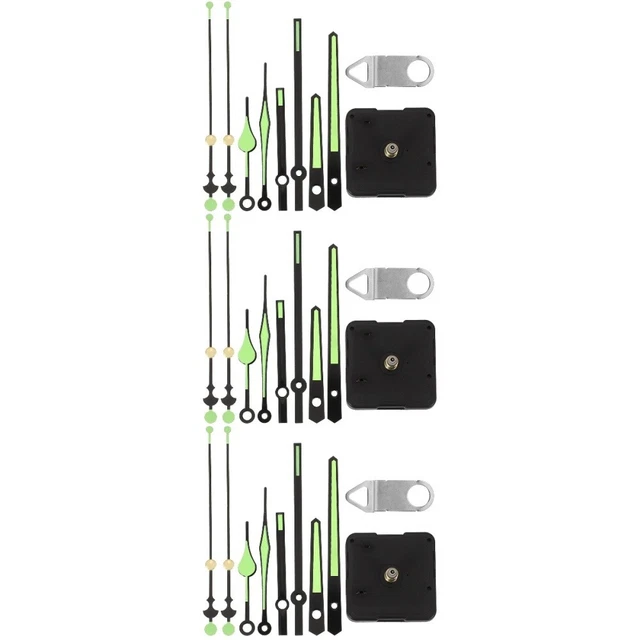3 Sets Large Clock Hands and Motor Kit Luminous Clock Pointer Clock Replacement