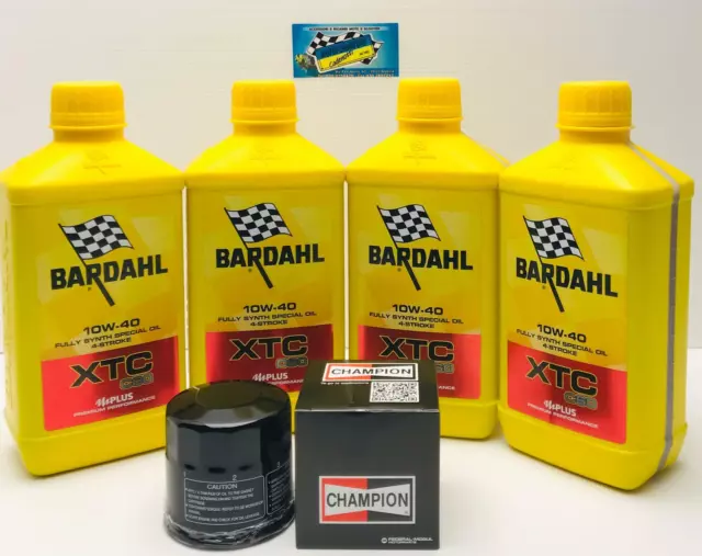 Kit Tagliando 4LT Olio Bardhal XTC C60 10W-40 + FILTRO OLIO (X TUTTE LE MOTO)