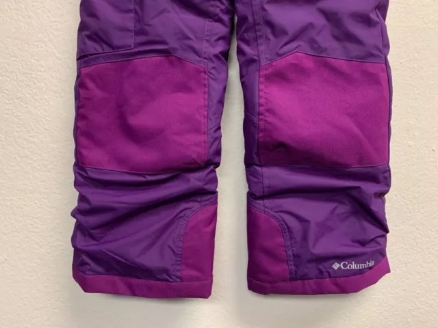 Columbia Girls Snow Pants SMALL 8 Purple Ski Adjustable Waist Bugaboo Omni Tech 3