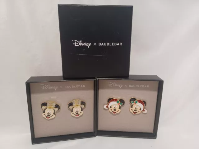 Disney X Baublebar 2 pr. Mickey Christmas & Sparkley Mickey Happy New Years! NEW