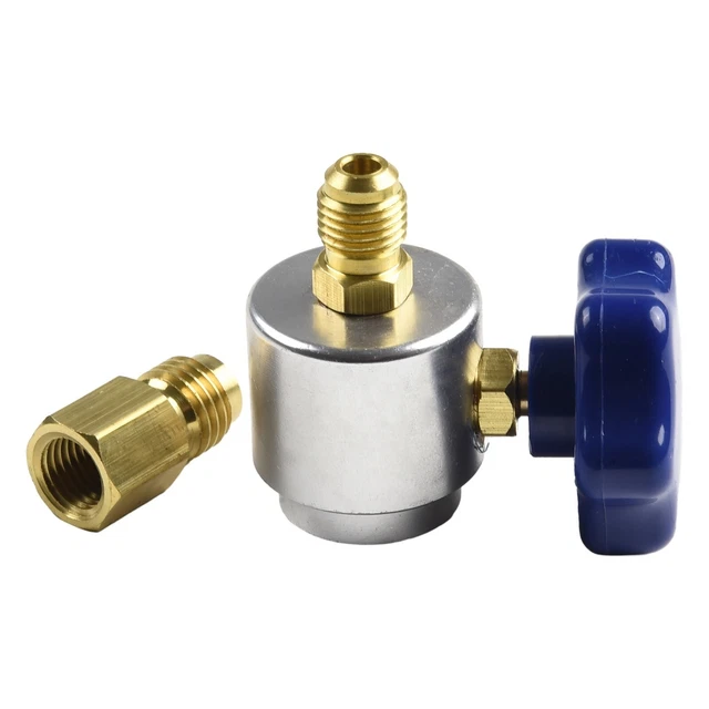 Kit Adaptateur Robinet Pour Bidon De Gaz Auto-étanche 3 Pièces – Compatible R1234yf, R12, R22, R134A