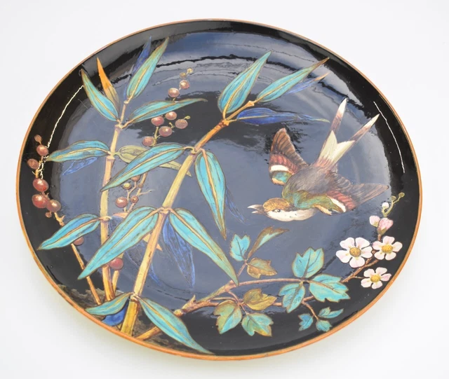 Exceptionally Rare Minton Majolica Aesthetic Movement Large Charger 1871-1875 Exceptionally Rare Minton Majolica Aesthetic Movement Large Charger 1871-1875