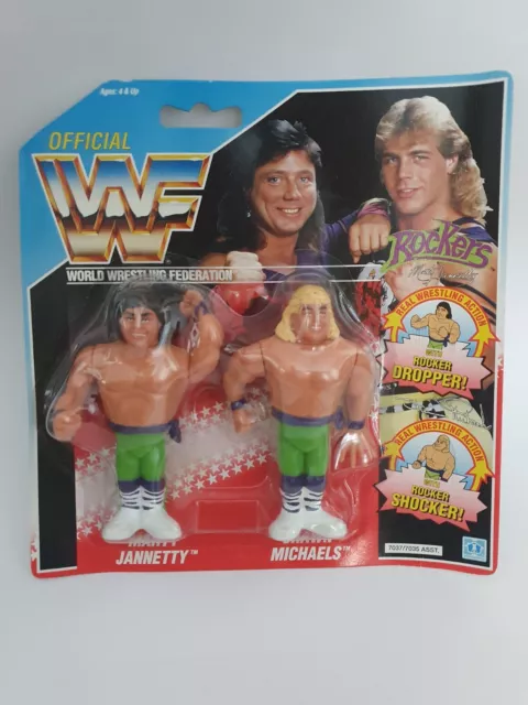 Hasbro WWF 1991 - CASE FRESH - Rockers - MOC - Shawn Michaels Marty Jannetty VGC