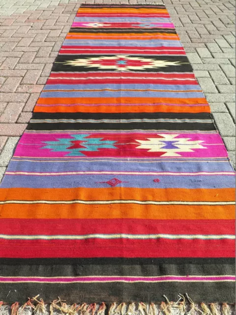 Carpet Runner, Vintage Turkish Kilim Rug Runner, Hallway Rug 37"X122" Stairs Rug