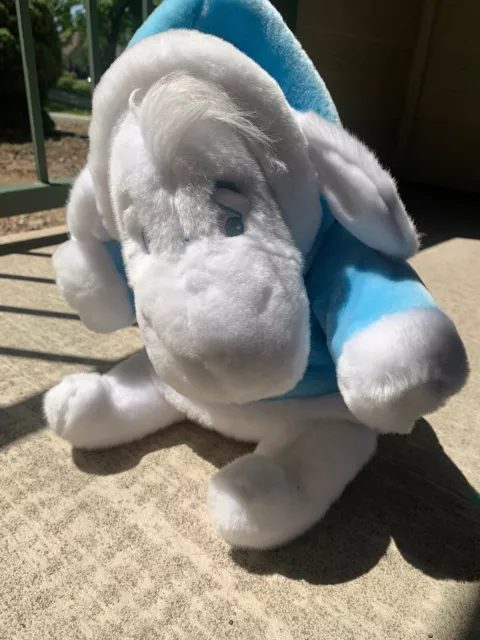 Disney Store Eeyore Plush Stuffed Animal Toy White Blue Snowflake Sweater