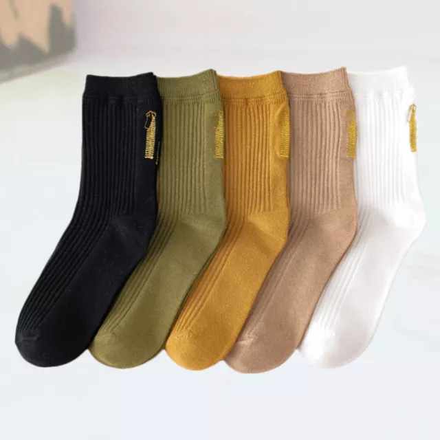 5 Pairs Bas Uniques Talon Fil D'or Lettre Coton Chaussettes De Sport Stuffers'