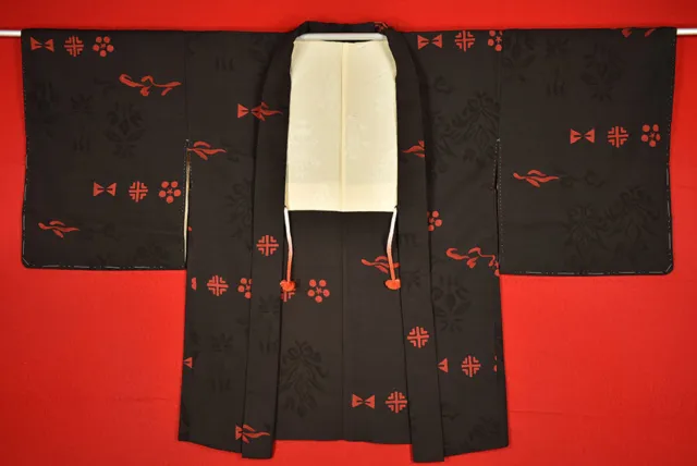 Vintage Japanese Kimono Silk Antique BORO HAORI Kusakizome Dyed/B467/795