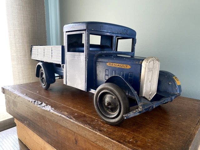 Camion Renault Charbonnier – Jouet Ancien CIJ – Transport Plâtre Et Farine – Métal – Dinky Style