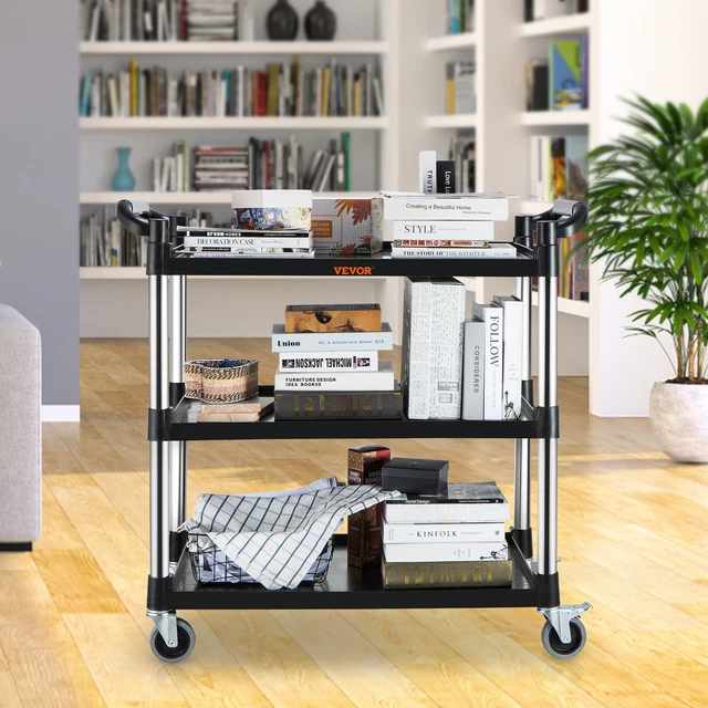 Carrello di servizio Vevor carrello di servizio carrello per materiali carrello per sgombero PP alluminio 101 x 49 x 98 cm