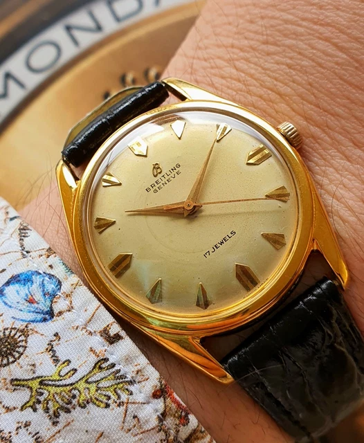Breitling Transocean Geneve Ref. 2917 Gold 18Kt Plated 20 Micron Vintage Watch!!