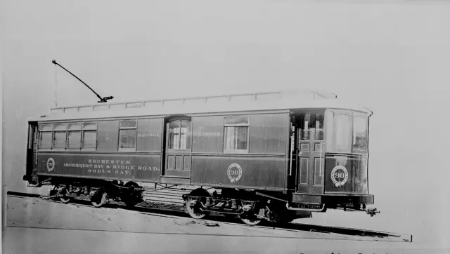 Rochester & Sodus Bay Railway # 90, DT/DE/RR baggage-Express Copy 616 B&W neg