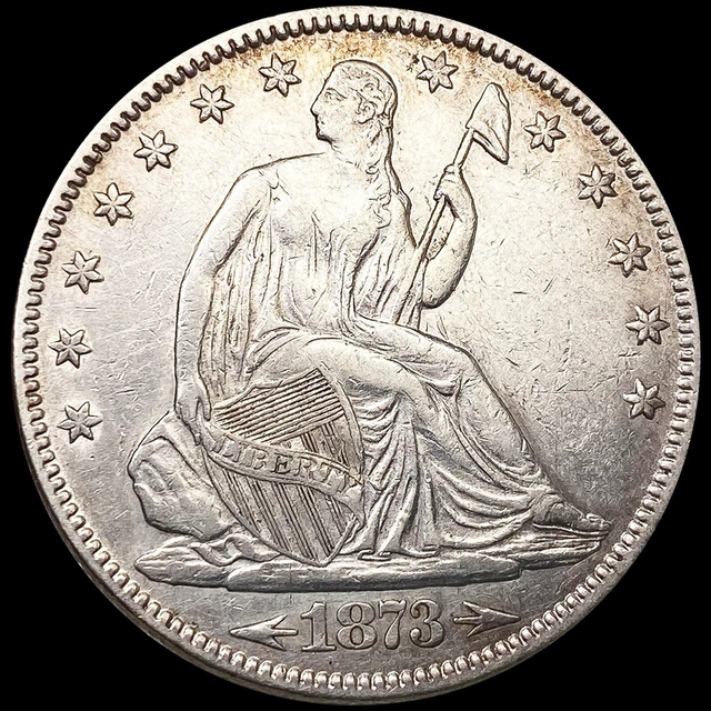 1873 Arws Seated Liberty Half Dollar Coin UNCIRCULATED
