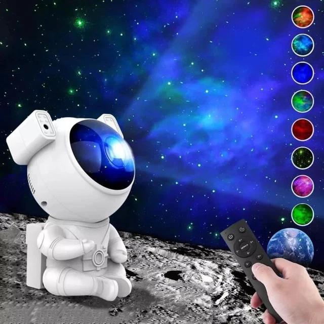 Veilleuse Projecteur Astronaute, Ciel étoilé LED - Neuf, Sur Prise, Commande Bouton