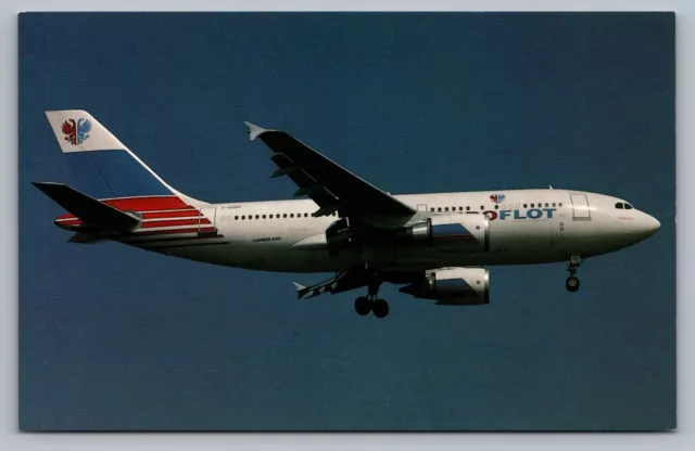 Aeroflot Airbus Airplane A310-308 F-0GQQ London Heathrow Airport Vtg Postcard P6