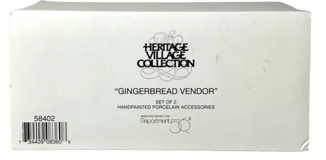 Department 56 Heritage Village Collection Gingerbread Vendor 58402 EUC 2