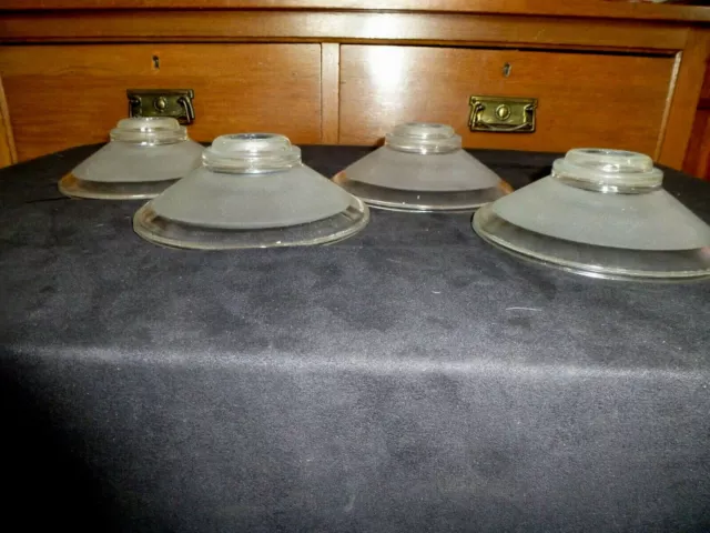 1 X French Art Deco Clear & Frosted Glass Shades