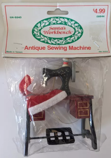 Vtg NOS Sewing Machine Ornament Vintage-style Santa Suit New In Package Taiwan