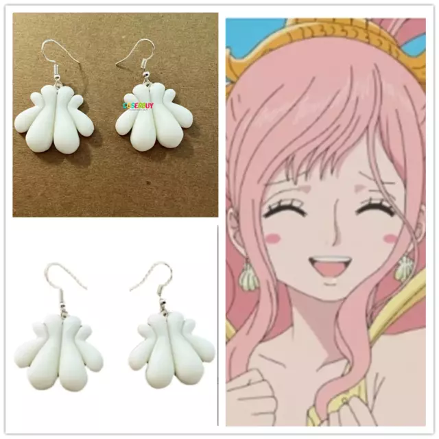 Anime One Piece Cosplay Shirahoshi Princess Shell Earring Ear Hook Jewelry Prop