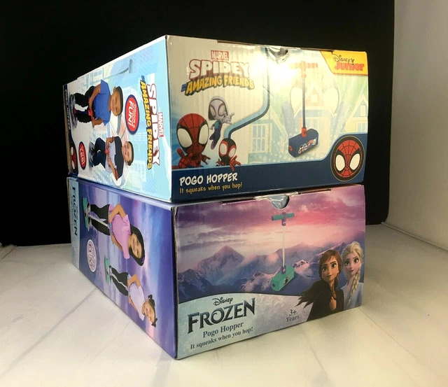 DISNEY JUNIOR MARVEL Spiderman & Frozen Pogo Hopper *NEW* (Age 3+up to