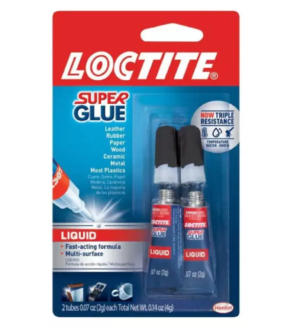 Loctite Super Glue 0.07 oz. Liquid Clear 2 Pack Tubes (each)