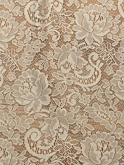 72x84" Vintage Pinch Pleat Floral Lace Curtain Panel USA Made JC Penney 2 Avail