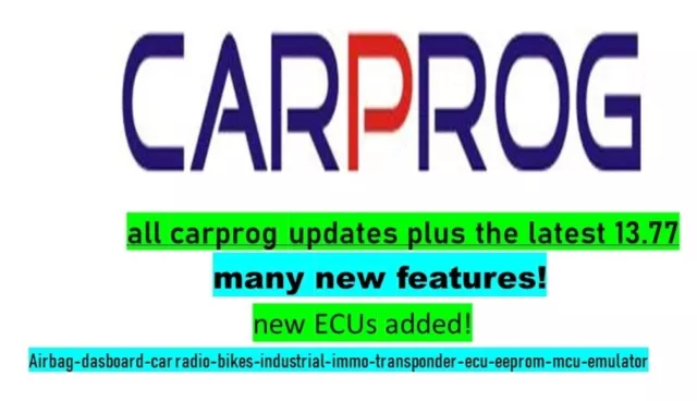 All updates for CARPROG + the latest 13.77