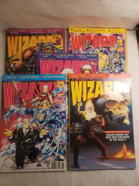 Wizard lot 12 13 14 15 16  1992 Comic Magazine All VF