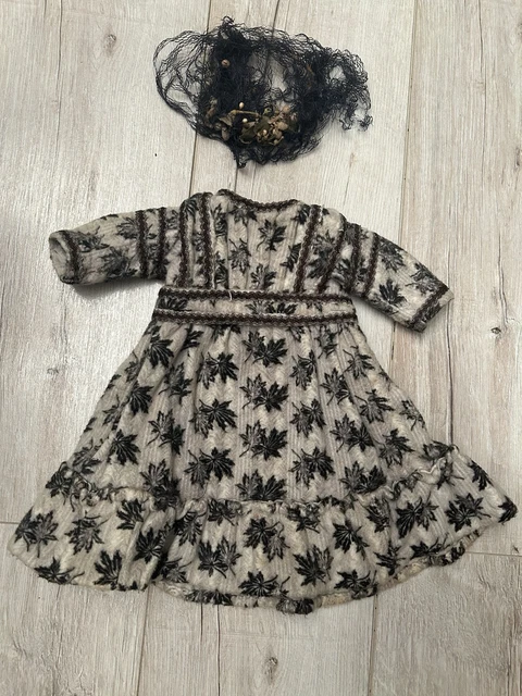 Robe Ancienne XIXème + Chapeau Pour Poupée Jumeau, Bru, Steiner - Bon état