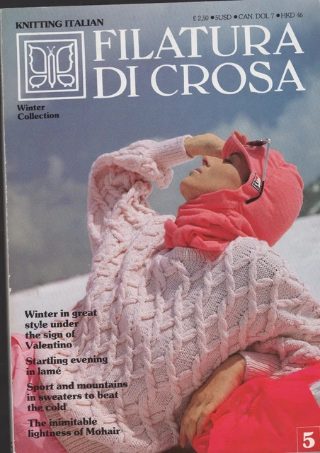 2 X Vintage Crosa Spinnen Strickmuster Bücher - Nos 5 & 7 Designer Stricks
