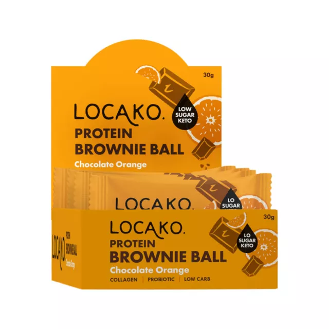 Locako Protein Brownie Ball Chocolate Orange 30g x 10 Bars