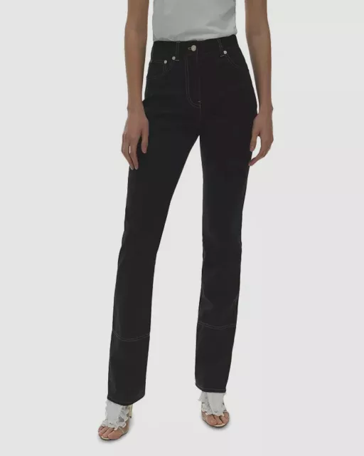 $395 Helmut Lang Women's Black Straight Bootcut Jeans Pants Size 8