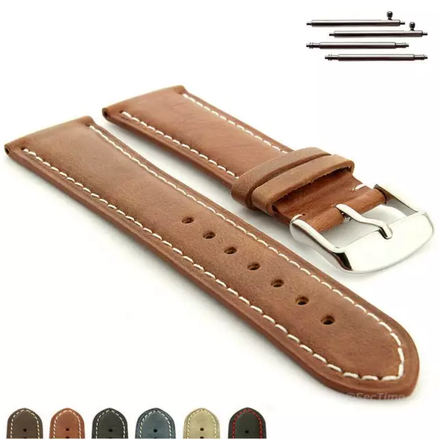 Two-piece Genuine Leather Watch Strap Band 18 19 20 21 22 24 Twister MM